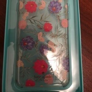 Kate Spade Clear Floral Phone Case - Red and Purple